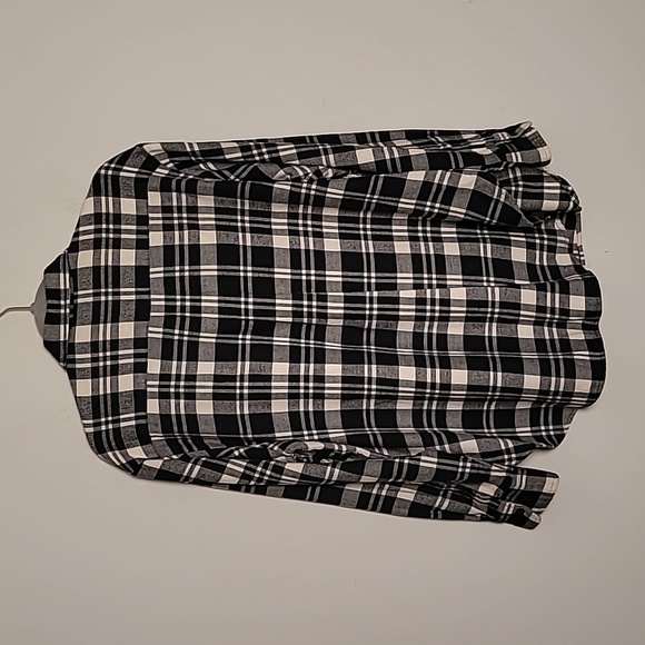 Gap Black Plaid Flannel Sz S Dark Academia Grunge Oversized Indie - Picture 5 of 8